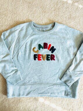 LOU & GREY Cabin Fever Embroidered Raglan Sweatshirt - Gray